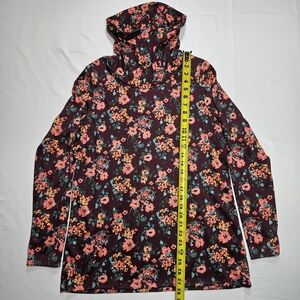 L.L.Bean Women’s Floral Hoodie Top Supima Cotton Size L Regular Long Sleeve Casu